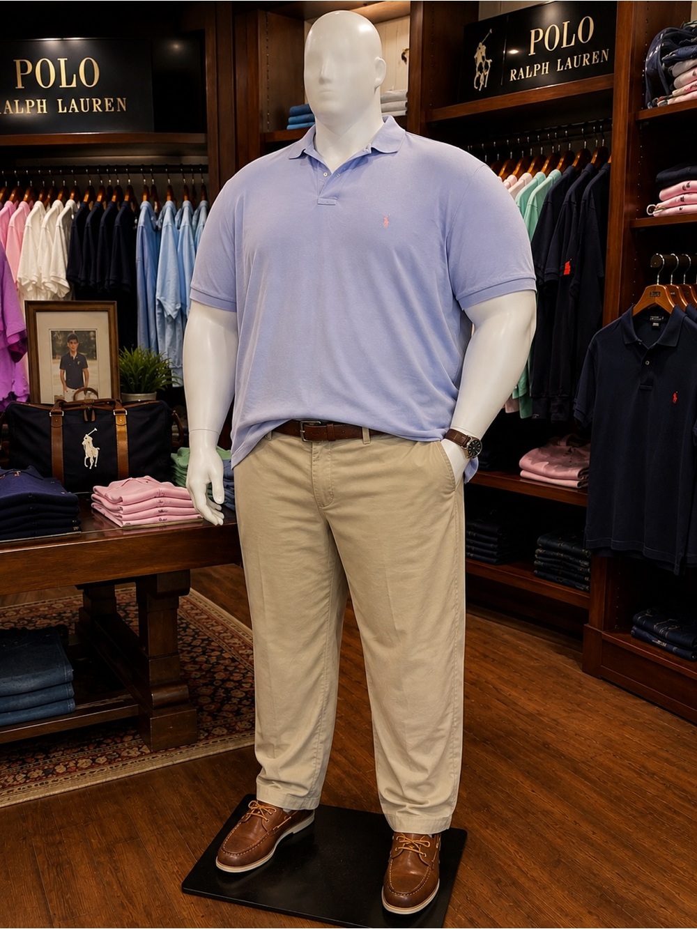 Polo by Ralph Lauren Lavender Polo Shirt with Khaki Chinos